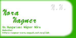 nora wagner business card